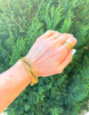 Bracelet en perles entrelacé doré & Améthyste - Marcel
